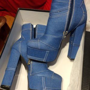 Denim boots women